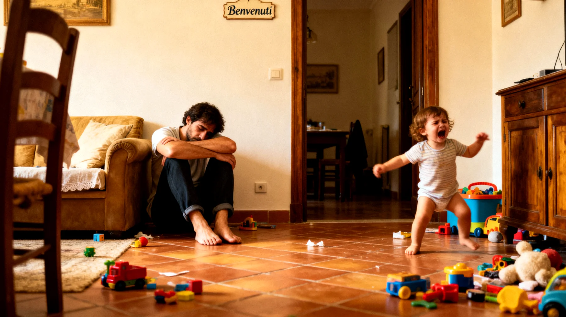 Genitori che faticano a stabilire confini chiari con i propri bambini piccoli, cedendo frequentemente alle loro richieste per evitare capricci o sensi di colpa, con conseguente difficoltà nel far rispettare regole basilari nella routine quotidiana"